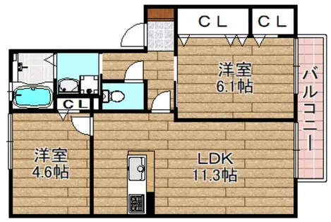 Belle Demeure A棟【2階】の間取り
