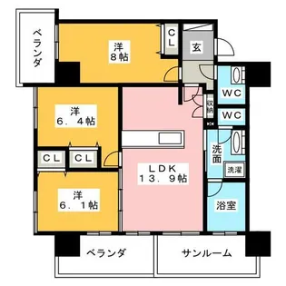 3LDKの間取り画像