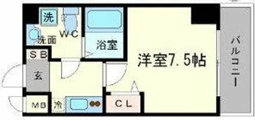 メインステージ西天満T’s SQUARE【3階】の間取り