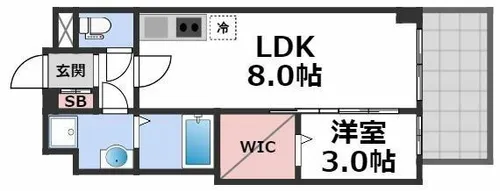 セレニテ谷九プリエ【14階】の間取り
