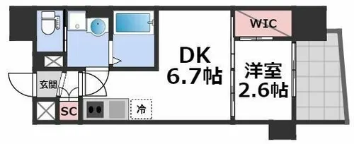 セレニテ谷九プリエ【10階】の間取り