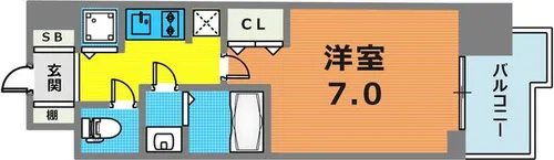 ラヴ神戸三宮【612号室】の間取り