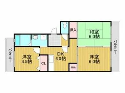 ヴィラ仲谷向陽台【2階】の間取り