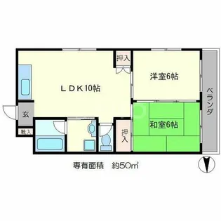 第二高原マンション【3階】の間取り