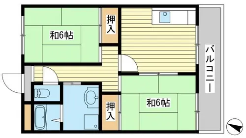 ハイツ早瀬公園前【2-2号室】の間取り