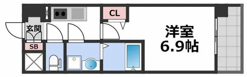 レジュールアッシュ桜宮リバーコート【1階】の間取り