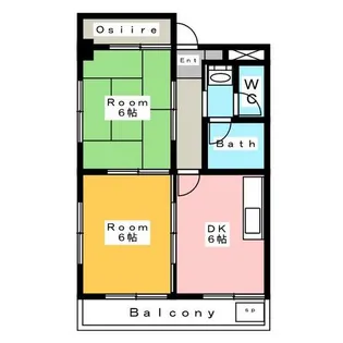 ハイツ本城【2階】の間取り