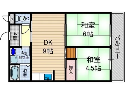 2LDKの間取り画像