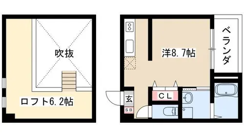 シェリール本陣【103号室】の間取り