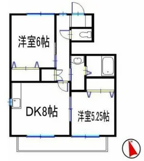 サニーフラット御立【1階】の間取り