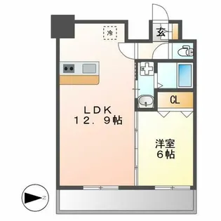 ディアレイシャス矢場町【15階】の間取り