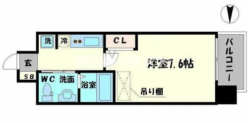 エステムコート難波サウスプレイスⅤエレージュ【4階】の間取り