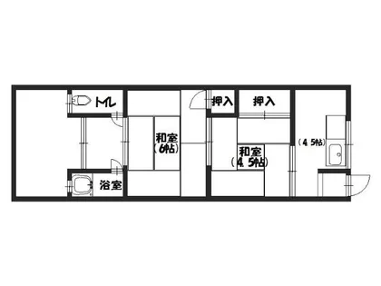 桂ノ宮荘【1階】の間取り