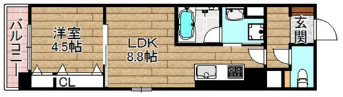 グランブルー高槻【307号室】の間取り