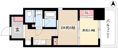 パークアクシス名古屋山王橋【13階】の間取り