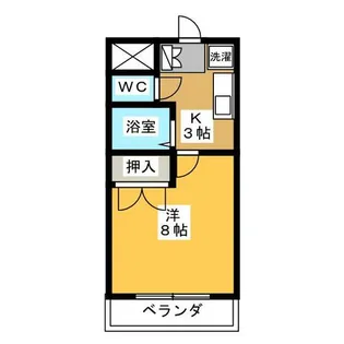 マンション駒止【5階】の間取り