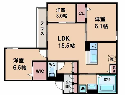 クラシスト清水丘West【2階】の間取り