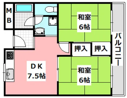 美山マンション【3階】の間取り