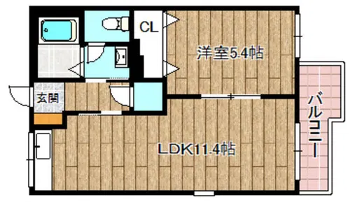 神内ハイツA棟【206号室】の間取り