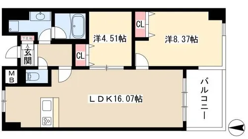 グラン・アベニュー 栄【12階】の間取り