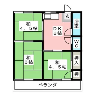 松降ハイツ【1階】の間取り