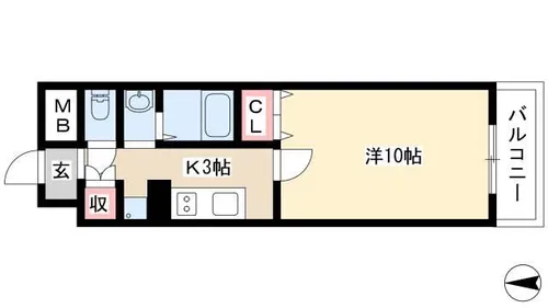 シーダーフィールド【102号室】の間取り
