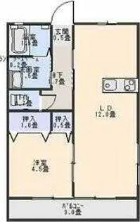 シェトワ桜ヶ丘【102号室】の間取り