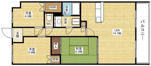 プロムナード豊中【4階】の間取り