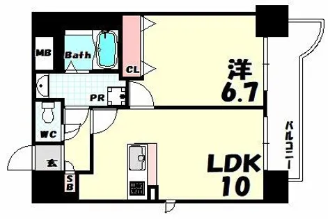 パルシオ三宮フラワーロード【4階】の間取り