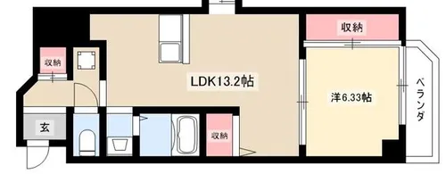 グランデージ則武【805号室】の間取り