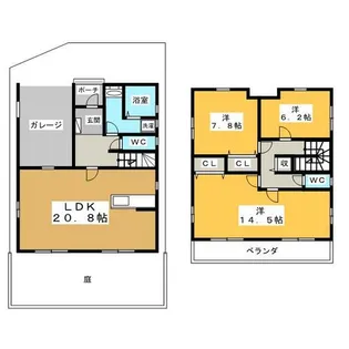 愛知県一宮市今伊勢町馬寄字山之小路【一戸建】の間取り