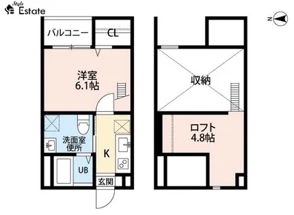 アラブランシュ中村【102号室】の間取り