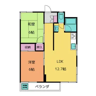 霞ヶ丘ハイツ【3階】の間取り