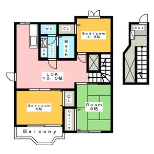 コーポアカリ (コーポAKR)【1階】の間取り