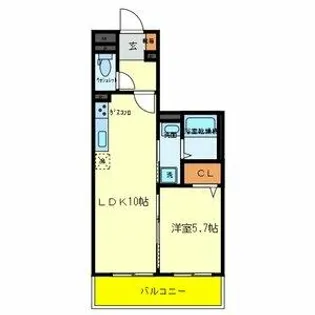 ヴェルデ東大阪【1階】の間取り