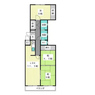 ラフォーレ西里【1階】の間取り