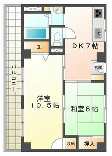 潮見が丘コーポラス【4階】の間取り