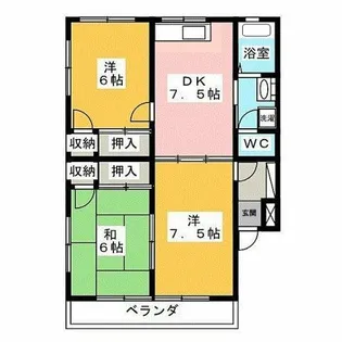 ウィングコート叶【3階】の間取り