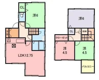 兵庫県姫路市城北新町2丁目【一戸建】の間取り