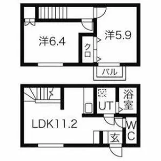 コヴェント・ガーデン【101号室】の間取り