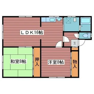 港南ハイツA【2号室】の間取り