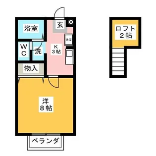 プラスワンアサミヤ【2階】の間取り