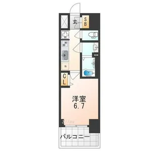 プレサンス ハーバーランド アンド・シー【14階】の間取り