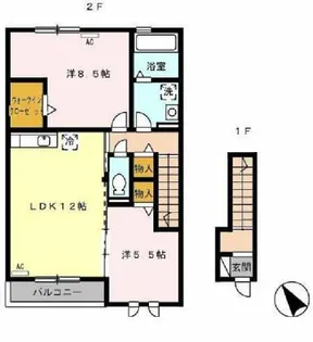 ラ・ヴィスタ A棟【2階】の間取り