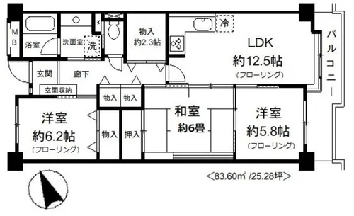 レジデンス岸和田【2階】の間取り