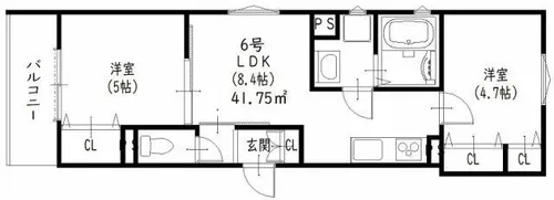 クリエオーレ南新町【3階】の間取り