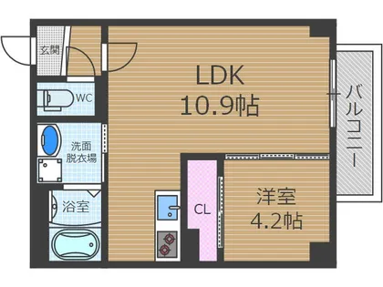 1LDKの間取り画像