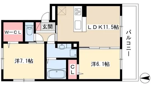 ジューンベリー【302号室】の間取り