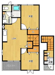 ポムフルールA【2階】の間取り