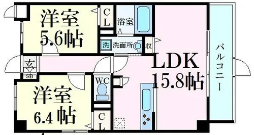 エスペーロ新在家【3階】の間取り